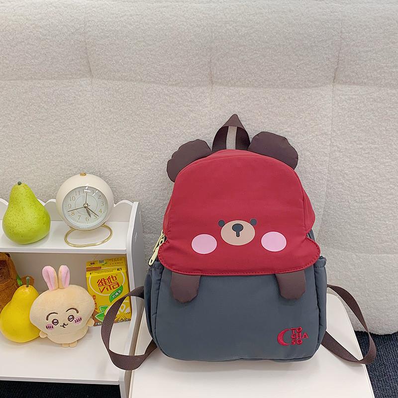 Bear Backpack Print With Cute Cartoon Pattern Students Schoolbag Gift Durable