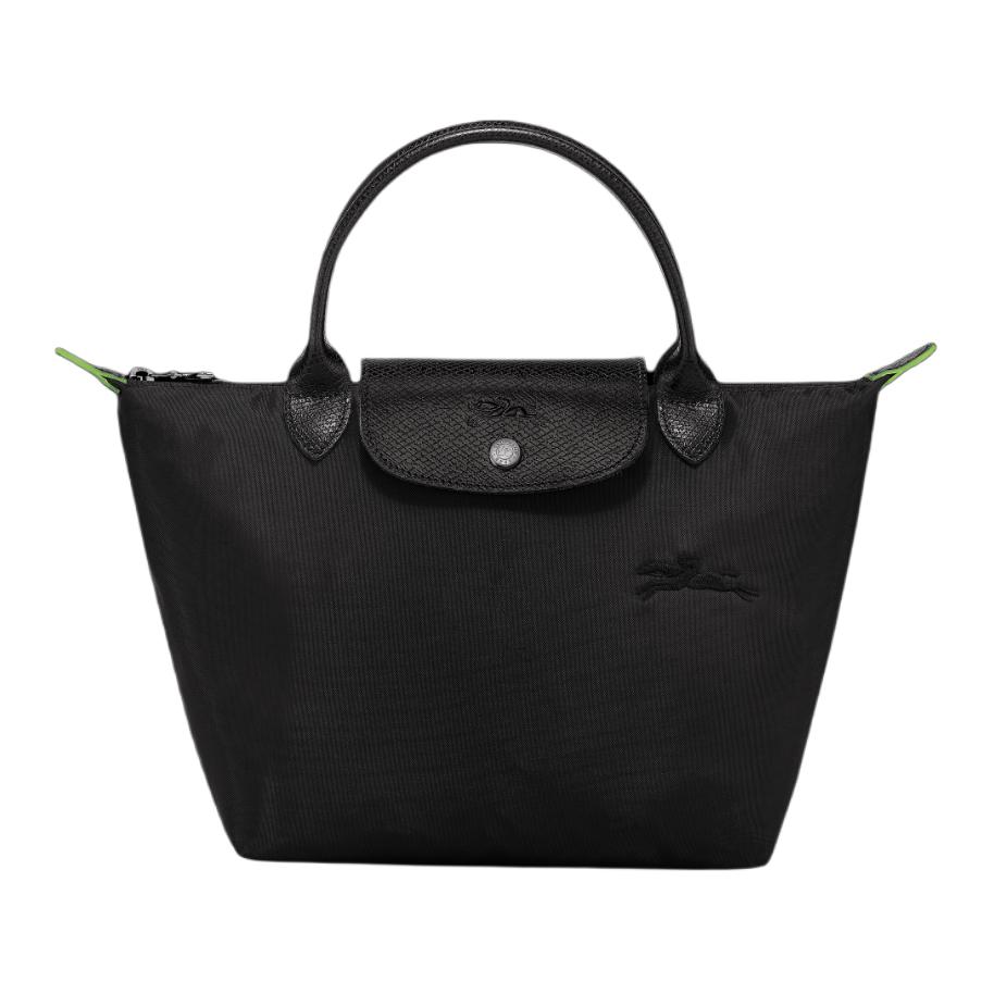 Longchamp Le Pliage Green 23 Short Handle Zipper Closure Recycled Canvas Dumpling Tote Bag Small Women Tote Bags Black 1621919001