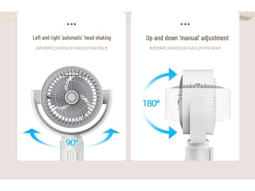 F1 USB Smart Oscillating Floor Fan with Remote - Three-in-One Desktop and Floor Use