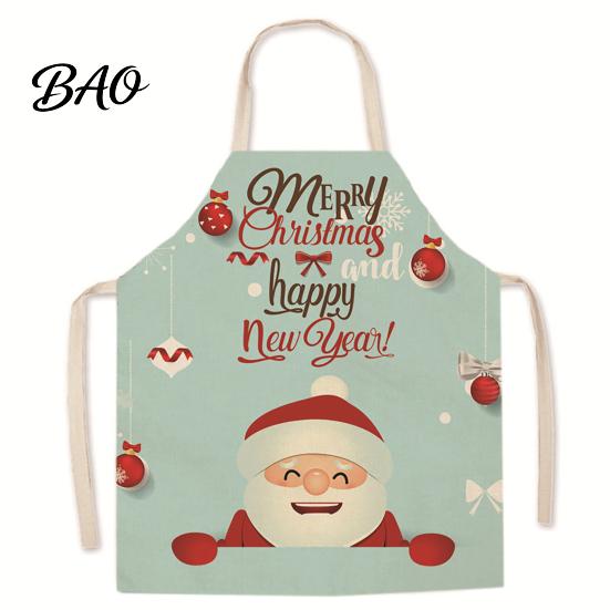 Adult Adjustable Holiday Apron Christmas Apron, Santa Claus/Elk/Gingerbread Man/Snowman Print Cooking Bib, Waterproof Oil Proof Grill Non-woven