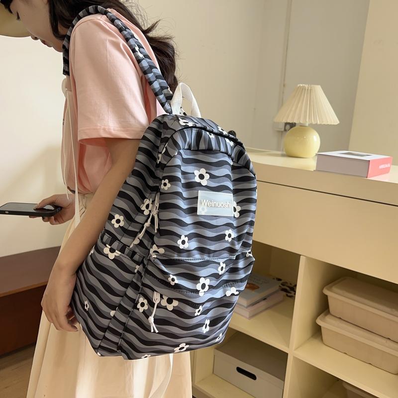 Студенческая школьная сумка с цветочным принтом — фото 13