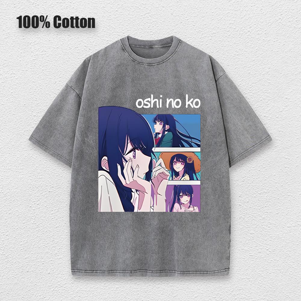 Acid Tshirt Kawaii Oshi No Ko Anime Ai Hoshino Cosplay Tshirt Hot Cartoon Fans Otaku TShirt Casual Solid Cotton Unisex Tee