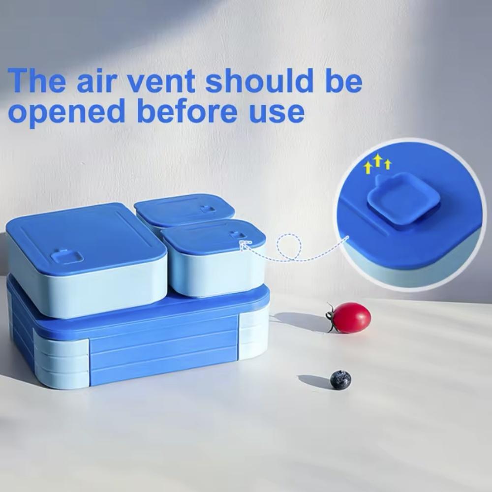 3 Compartment Lunch Box Leak Proof Colorful Bento Box Large Capacity Plastic Picnic Food Storage Container