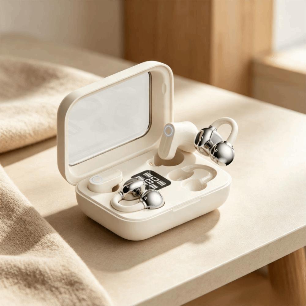 Long Range Wireless Earbuds Noise Reduction Ear Clip Earphones Open Ear Headset Fitness