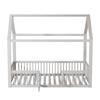 Children's Bed 90x200 Solid Wood House Shape Double Bed, Sturdy, Suitable for Single Bed, Babies Children Adolescents, Without Mattress