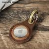 Apple AirTag Leather Protective Case: Top Layer Cowhide Pet Anti-lost Keychain Tracker.