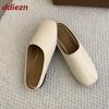 Fashion Fashion Square Toe Ladies Flats Slippers Sandals Shoes Female Footwear Flats Slides Slippers Shoes For Women Mules 2025 New
