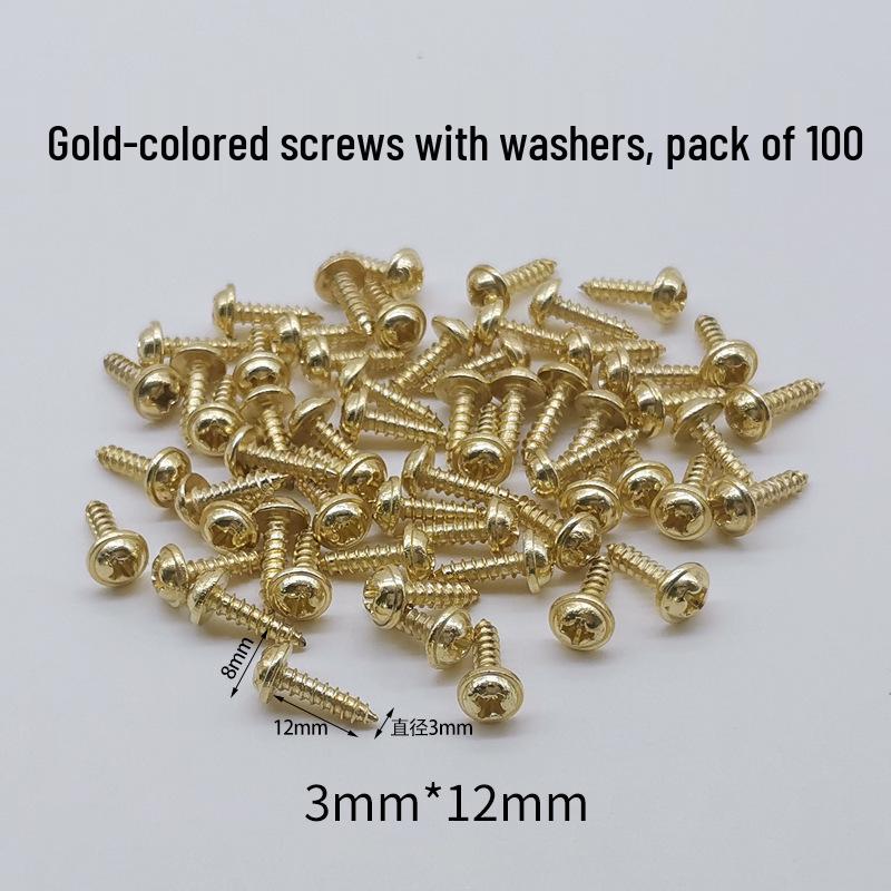 Golden, Silver, and Black Self-Tapping Wide Head Screws with Washers