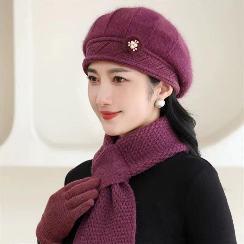 Hat Winter Lady Fleece Warm Knitted Wool Hat Old Hat Fleece Ear Protector