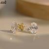 EFFIE QUEEN 925 Sterling Silver Stud Earrings With Sparkling Oval Zirconia Ornament Various Size Selection Elegant Gift LZE03