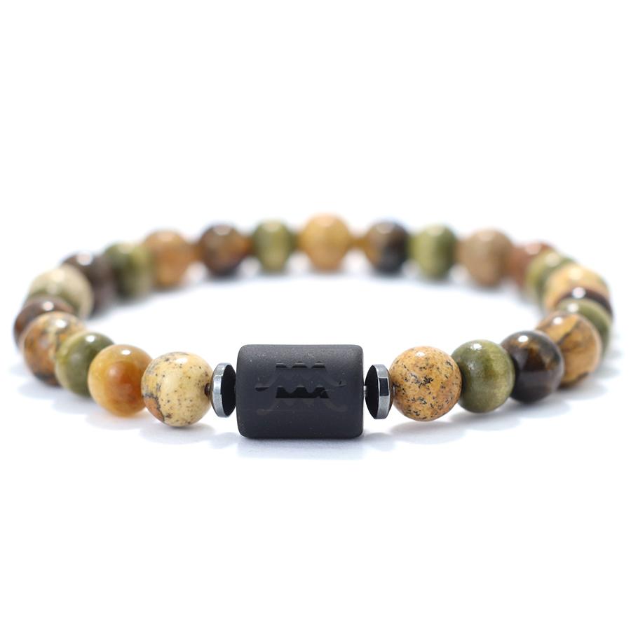 

Браслет из бисера с двенадцатью знаками зодиака, натуральный гематит, тигровый глаз, мужской и женский браслет с бусинами Будды, йога, исцеление, пара, браслет