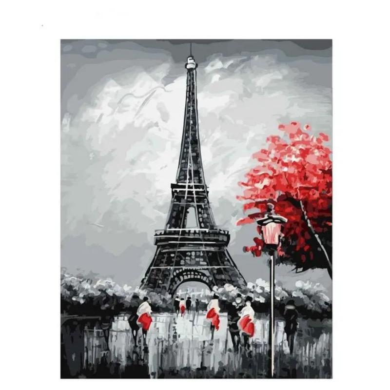 Paris Couples Walking Landscape Canvas Art Painting Modern City Abstract Eiffel Tower Watercolor Graffiti Poster Wall Home Decor