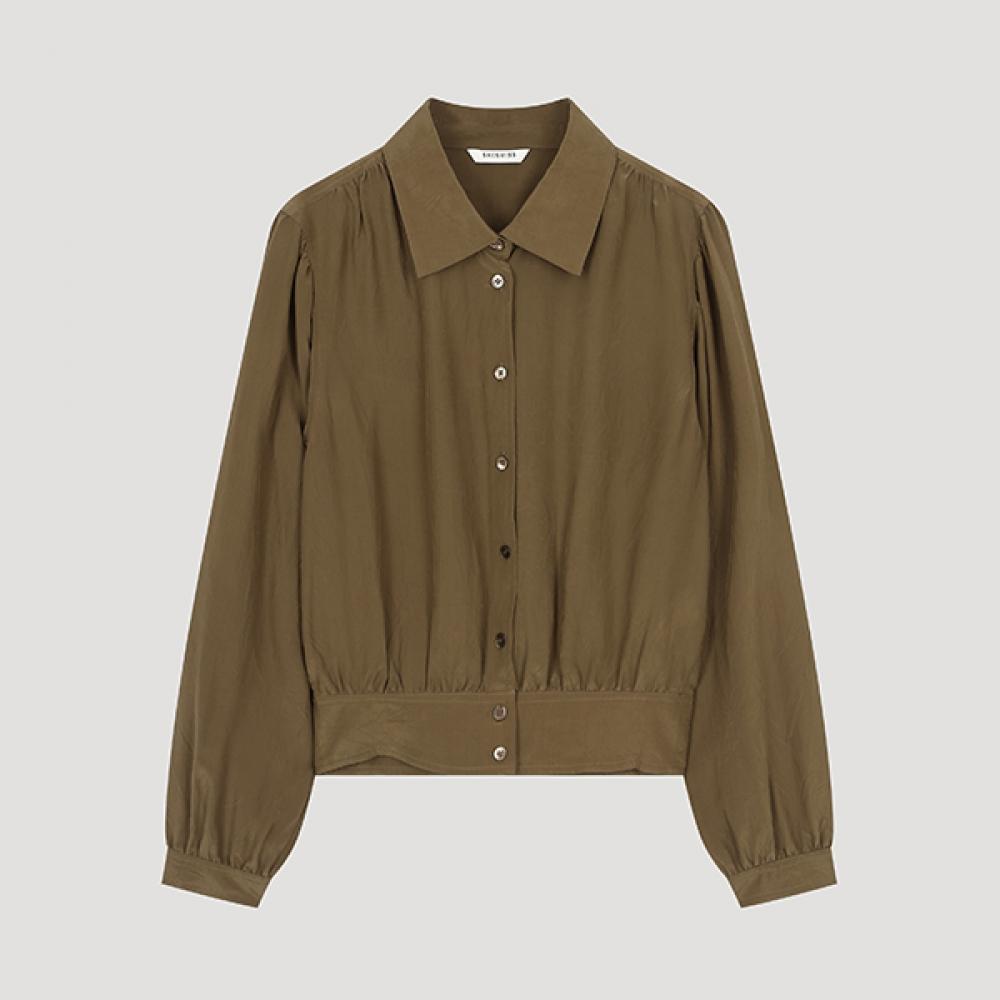 

She S miss Shirring Укороченная блузка-рубашка SwwSto31030 Db dark beige/55