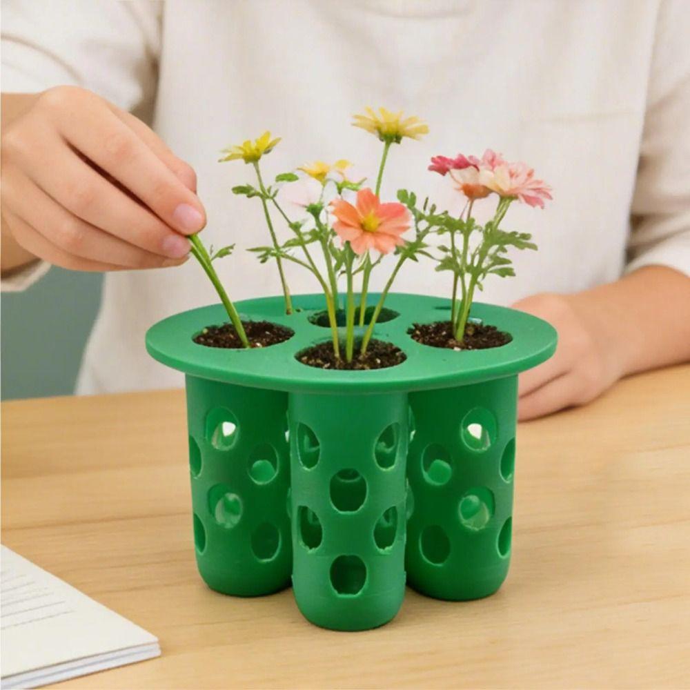 Easy Setup Garden Nursery Pot 7-Hole Plant Growing Tool  for Flowering Plants Compact Green Tray