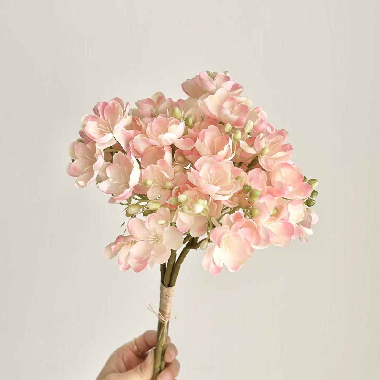 

Ins Jasmine Flower Bundle Handmade Copy Flower Fake Photography Prop Bridal Holding Flower Home Decoration Vase Arrangement 1 Bundle рожевий