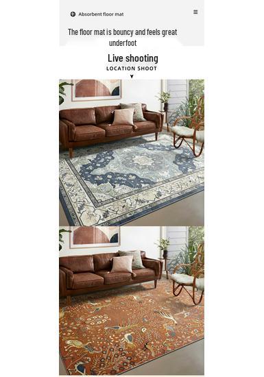Waterproof TPR Sole Rug: Bohemian Sofa, Coffee Table, Bedside, Living Room Floor Mat - Wipeable, No-Wash Needed