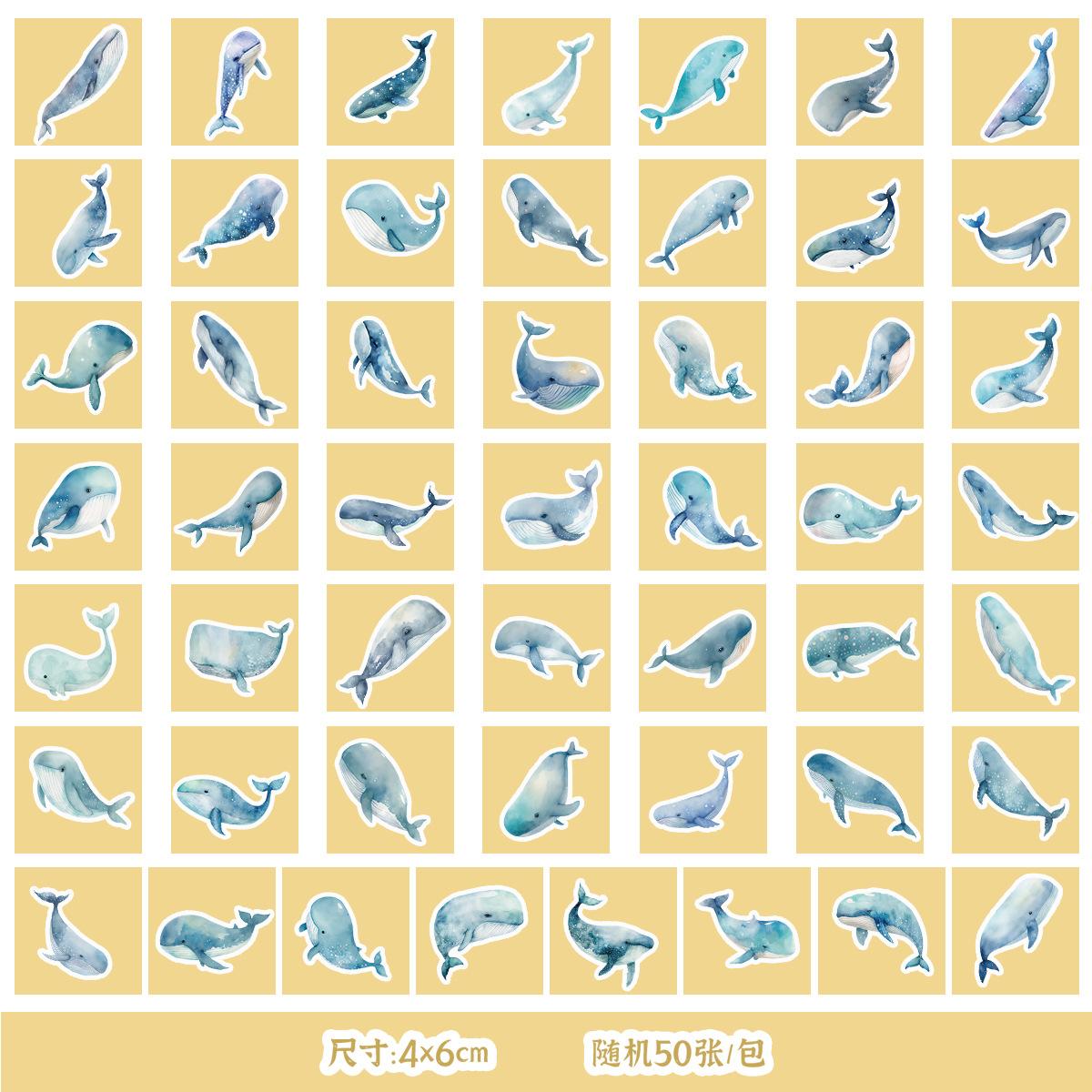 

50/100 Sheets of Marine Series Stickers Mobile Phone Water Cup Waterproof Decorative Stickers Children s Hand Account DIY Stickers