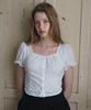 LAMINEZ Floral Punching Blouse - Ivory