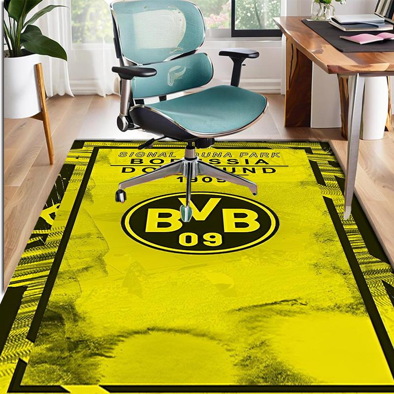 Borussia Dortmund Pattern Rug, Indoor/Outdoor Mat, for Picnic, Gameroom, Bedroom, Office, Living Room, Home Decor Carpet, Birthday Gift