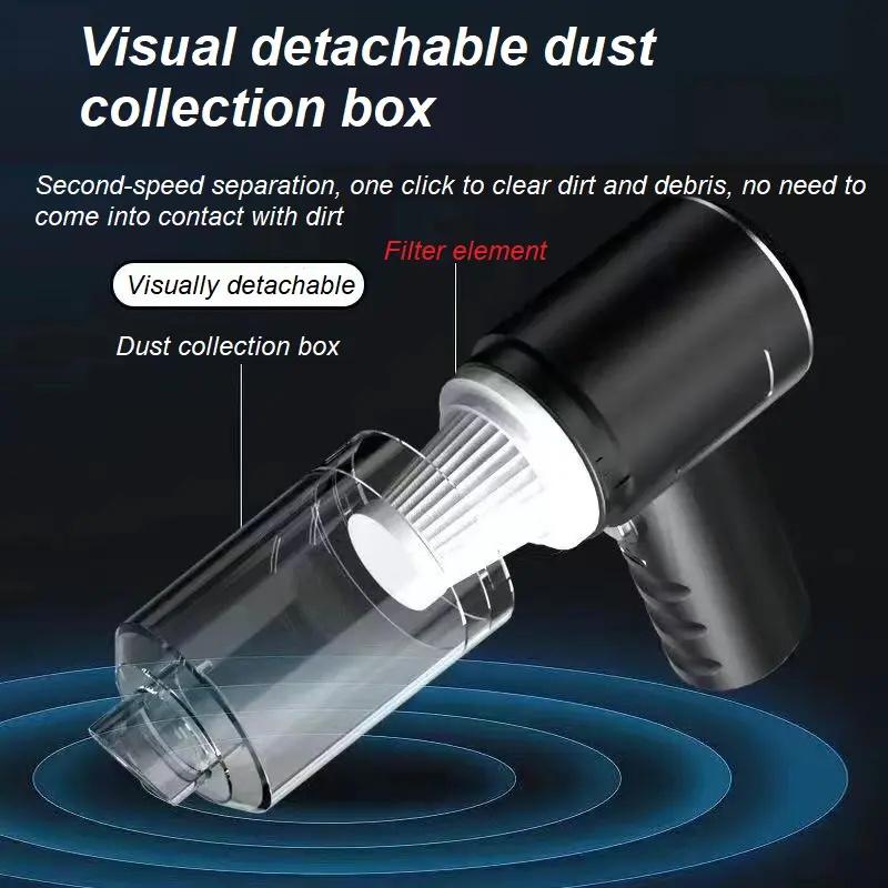 1pc Wireless Car Vacuum Cleaner USB Charging 1200mAh Portable Cleaning Appliance Mini Wet and Dry Vacuum Cleaner Household