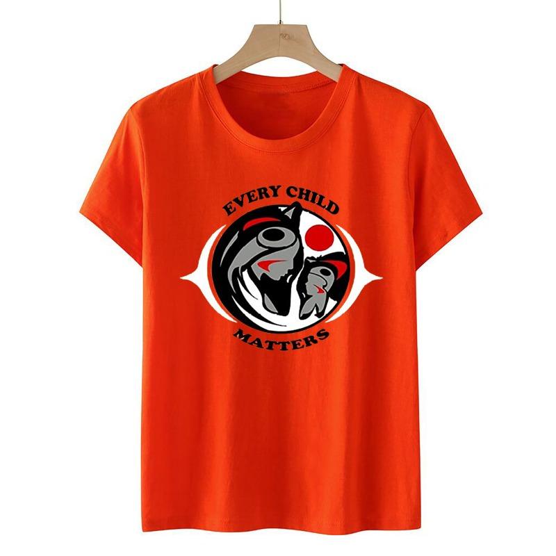 Every Child Matters Casual Printed Round Neck Loose Cotton Short Sleeved Top T-Shirts Unisex