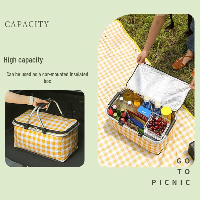 ADVANCE Foldable Insulated Picnic Cooler Basket
