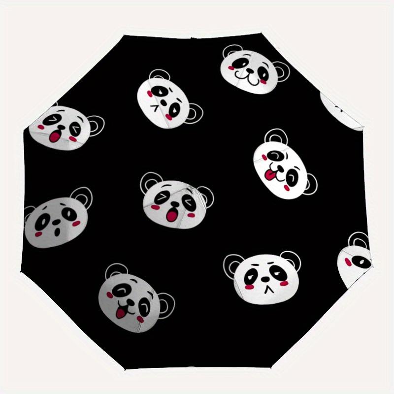 

1pc Panda Faces Automatic Umbrella - 8-Rib Foldable Design, Outdoor Adventures, and Family Celebrations yy250829075