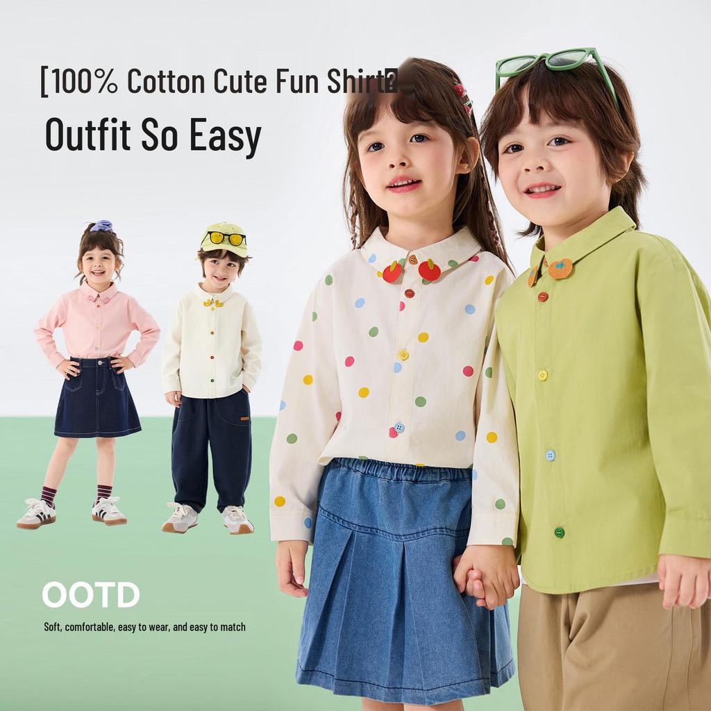 Dudu Family 100% Cotton Children's Long Sleeve Spring Shirt