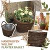 Handgeweven Rotan Mand Plantenbak met Plastic Liner Natuurlijk Materiaal Duurzaam Ontwerp Geschikt voor Binnen Buiten Gebruik Balkon Vloer Wandmontage