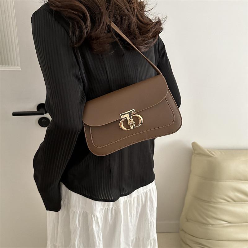 Chic Retro Stylish Women's Spring Small Square Bag Casual Shoulder Handbag In Black White Brown Beige