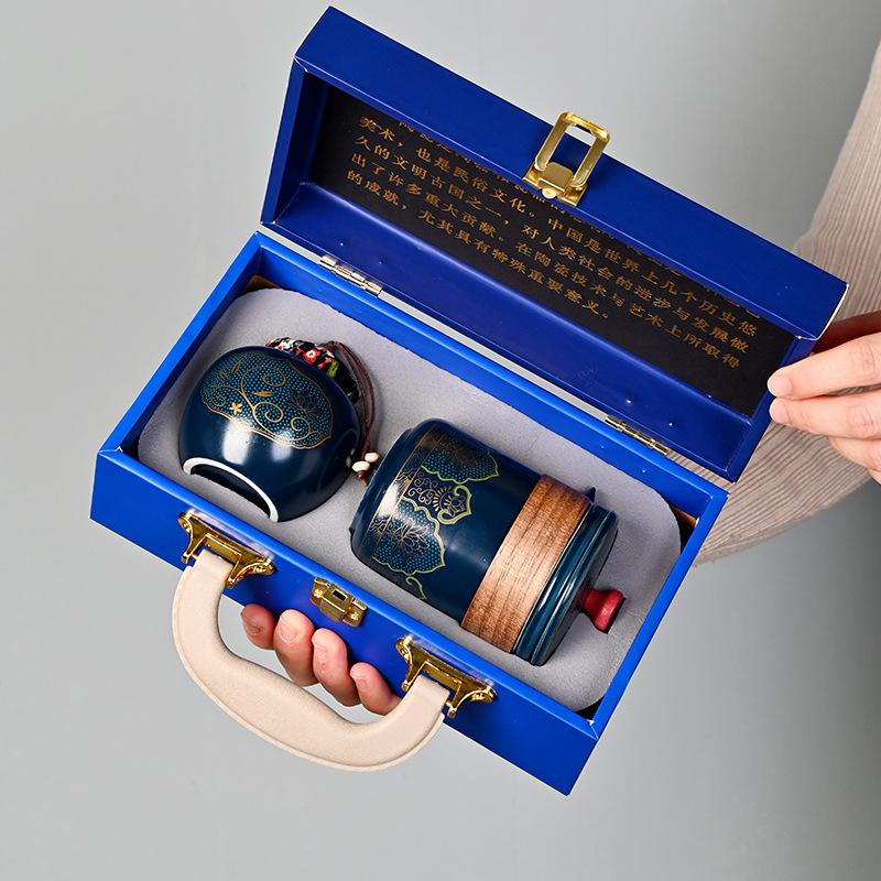 Zestaw do herbaty Thousand miles of Jiangshan Guochao w starożytnym stylu, kompletny zestaw prezentów podróżnych, pudełka prezentowe, wysoka wartość i wysoka jakość