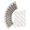 12Pcs Head Bolts Set Stainless Steel Cylinder Head Fasteners Bolts Replacement For Chevy Small Block 283 327 350 383