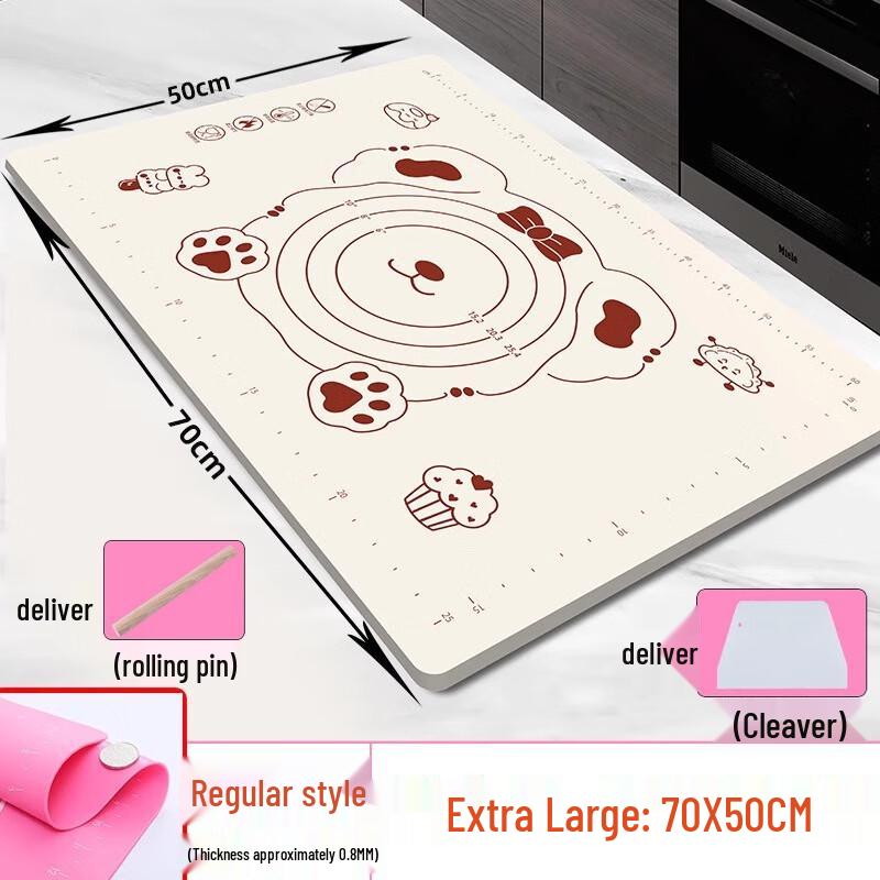 ZISIZ Silicone Dough Kneading Mat Set