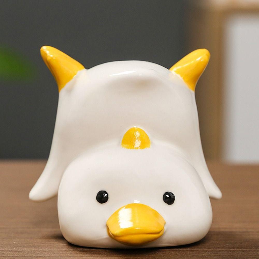Handmad Duck Miniature Figurine Ceramic Pet Duck Landscape Decoration  Desktop Decorative
