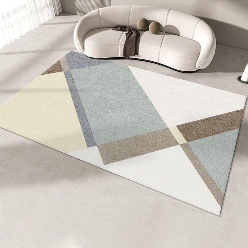 Modern Minimalist Geometric Pattern Floor Mat Checkerboard Pattern Living Room Coffee Table Mat Bedroom Bedside
