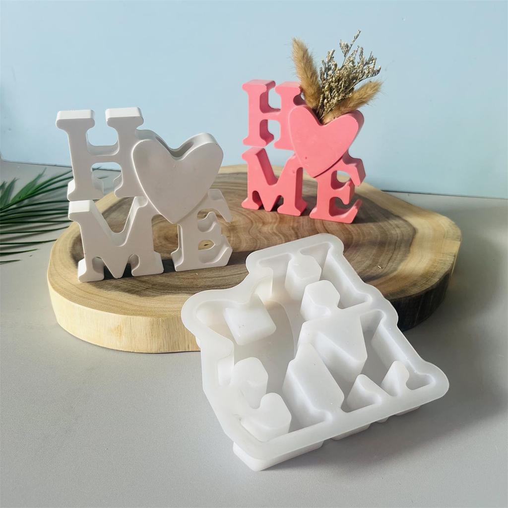 Valentines Day Themed Silicone Letter Vase Insert Mould for Home Decoration with Heart Designs