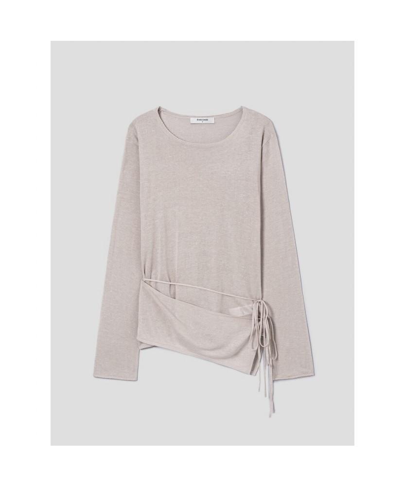 8seconds Hem Variation Long Pullover Beige