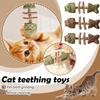 Funny Fish Bone Cat Chew Toy Wooden Teeth Cleaning Stick Cats Dental Toy for Dental Care Feline Toothbrush Alternative