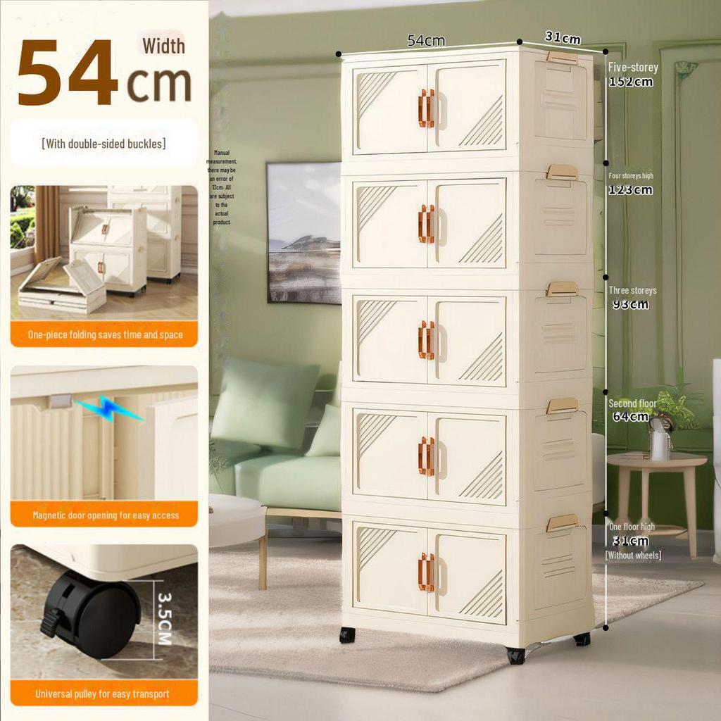 Foldable Multi-Layer Storage Cabinet for Clothes, Snacks, Books, and Toys