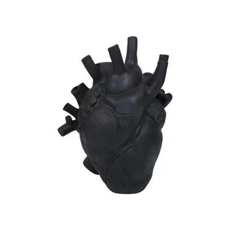 

Ваза в форме сердца, креативная скульптура в форме сердца, персонализированное произведение искусства, анатомическая симуляция, декоративный контейнер, подарок на День святого Валентина чёрный