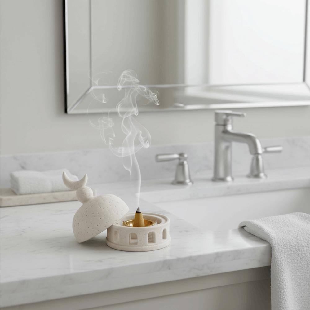 Resin Ramadan Aromatherapy Cup Architectural Style Crescent Aromatherapy Burner  Tea Table