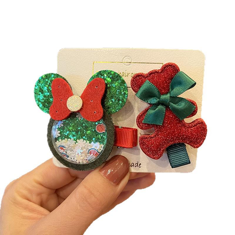 Weihnachts-Minnie-Haarspangen - Niedliche Cartoon-Accessoires für das Weihnachts-Verkleiden von Kindern