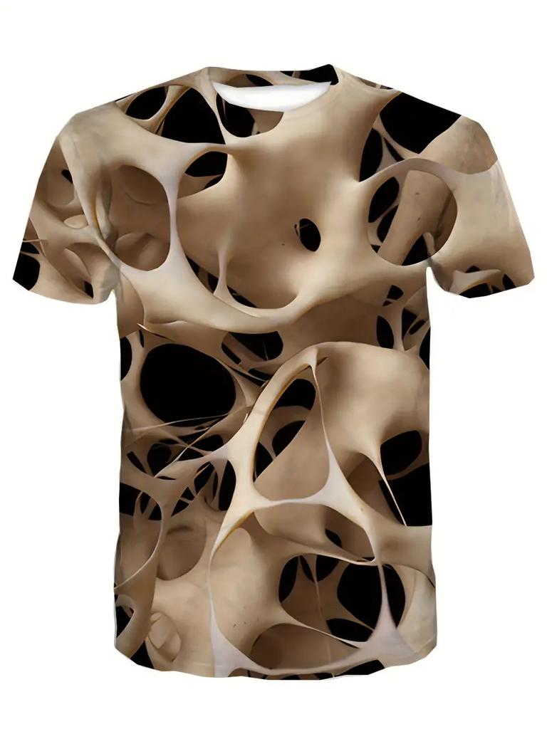 Lustiges Muskelkörper 3D-gedrucktes T-Shirt Sommer Herren Designer Kleidung Hässliches Brusthaar Rundhals Kurzarm Tops