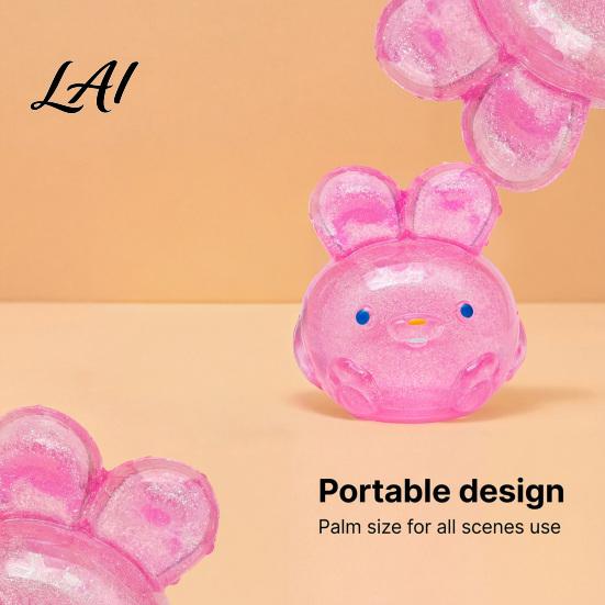 Decompression Toy for Adults Bunny Jelly Squeeze Toy Portable Soft TPR Stress Relief Travel-friendly Fidget Pressure Release Rebound Sensory