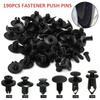 190PCS Car Universal Buckle Set - 6 Models ABS Material Fastener Rivet Clamping Clips for Auto Body Trim Door Panel