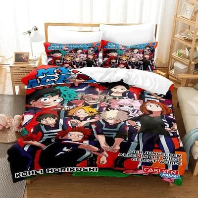 Comforter Top My Hero Academia Bedding Set Japan Anime Soft Bedclothes Single Double Queen Twin Full Size For Teens Boys Bed