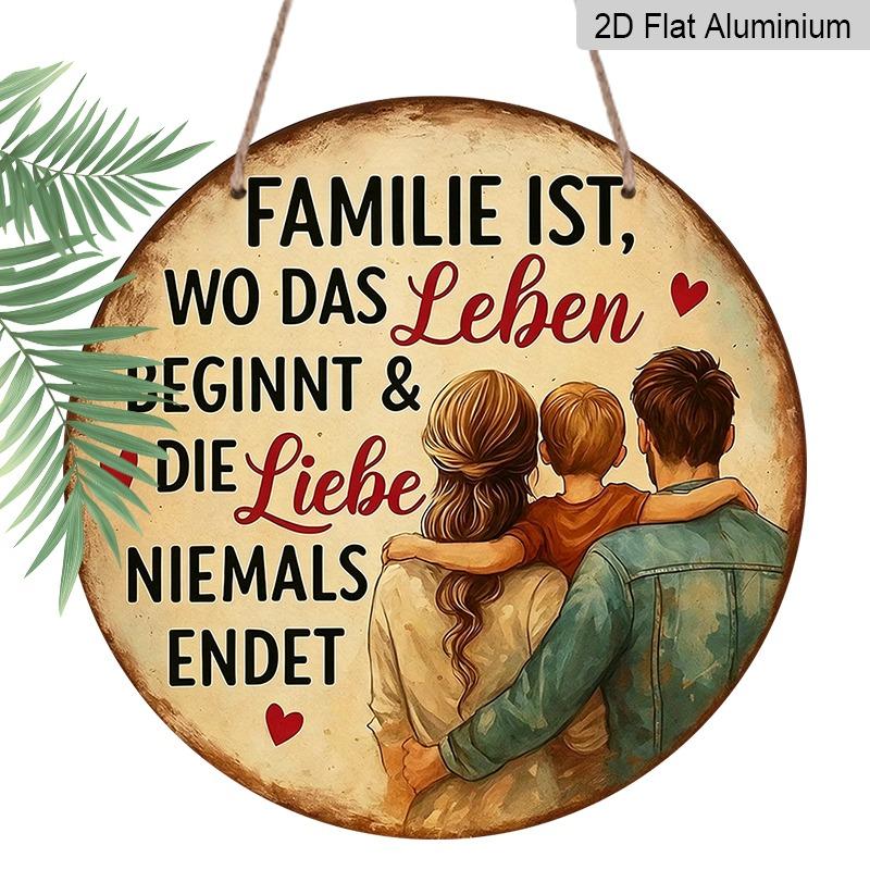 

2D Flat Retro Aluminum Wall Decorations in Various Sizes. A Warm Family Theme, Watercolor Style, Featuring A Couple Holding Hands From Behind – Ideal 20*20cm