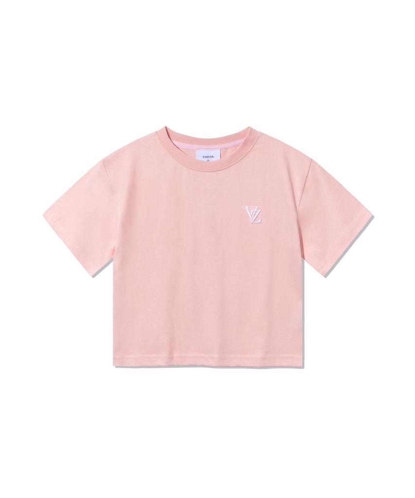 Bajal Vz 3D Logo Crop Short Sleeve T-Shirt Pink