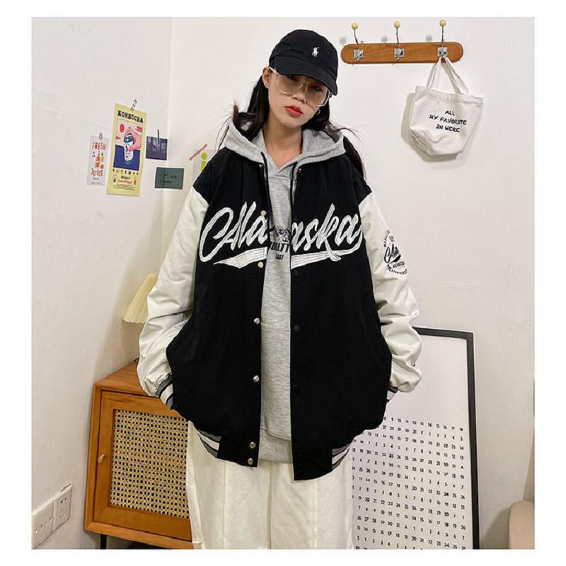 patchwork baseball jacket