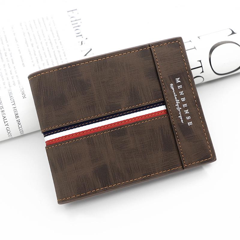 Classic Frosted Men's Tri-fold Wallet with Coin Pocket and Multi-card Slots